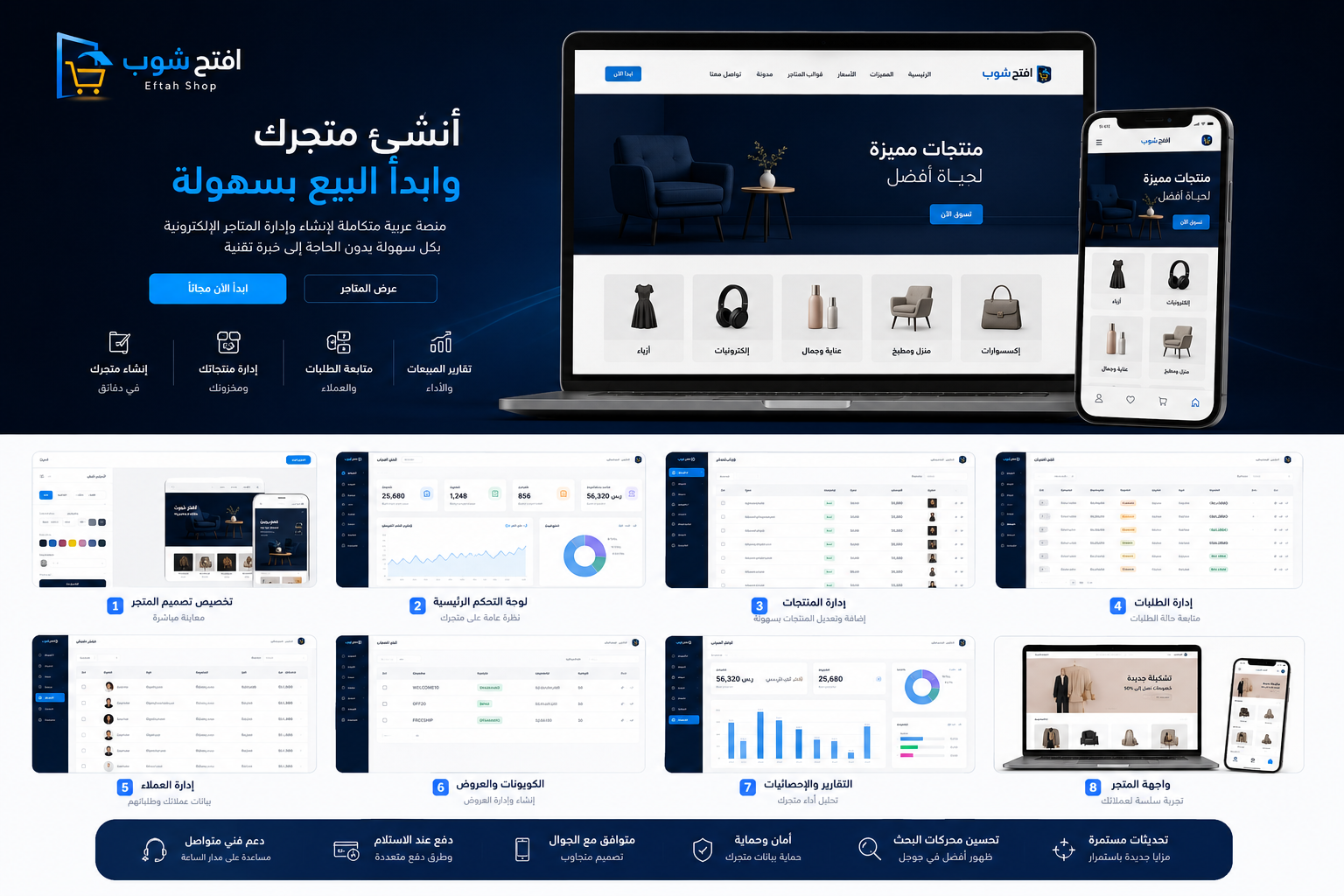 افتح شوب: منصة عربية لإنشاء وإدارة المتاجر الإلكترونية - صورة 4